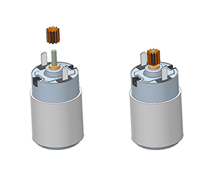 Pressing the pinion on the DC-motor