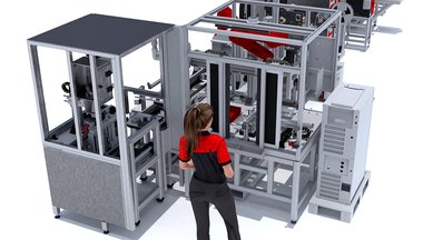 Assembly line for EGR valve cooler cover Assembly line for EGR valve cooler cover